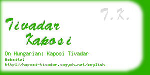 tivadar kaposi business card